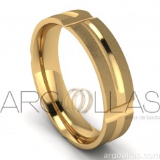 Argolla Confort  Maciza  oro 14K 5mm Arenado (oro amarillo, blanco o rosado) MOD: 433-5A